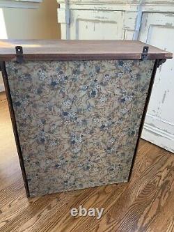 Antique Vintage Wooden Glass Door Display Cabinet Wall Hanging Farmhouse