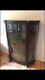 Antique/vintage Curio Display Cabinet, Wood With Rounded/curved Glass