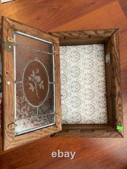 Antique Vtg Oak Wood wall Medicine Cabinet