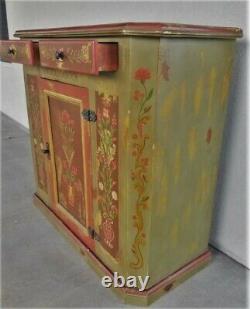 Antique Vtg Swedish German French Country Painted Cabinet Hutch Cupboard Pantry