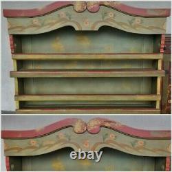 Antique Vtg Swedish German French Country Painted Cabinet Hutch Cupboard Pantry