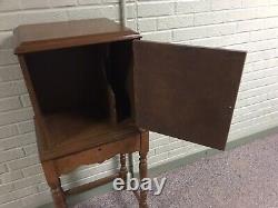 Antique Vtg Wood Record Almbum Lp Stand Cabinet 42.5 Tall X 17 X 12 3/4 Deep