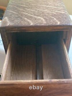 Antique Wabash Cabinet Co Oak Index Card Catalogue Drawer