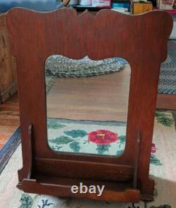 Antique Wall Medicine Bathroom Apothecary Cabinet Wood Orig Wavy Glass Mirror