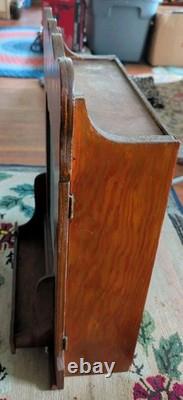 Antique Wall Medicine Bathroom Apothecary Cabinet Wood Orig Wavy Glass Mirror