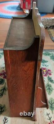 Antique Wall Medicine Bathroom Apothecary Cabinet Wood Orig Wavy Glass Mirror
