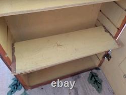 Antique Wall Medicine Bathroom Apothecary Cabinet Wood Orig Wavy Glass Mirror