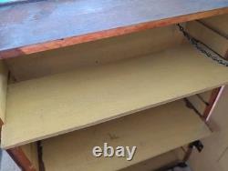 Antique Wall Medicine Bathroom Apothecary Cabinet Wood Orig Wavy Glass Mirror