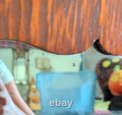 Antique Wall Medicine Bathroom Apothecary Cabinet Wood Orig Wavy Glass Mirror