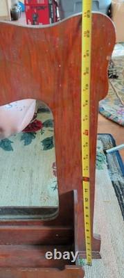 Antique Wall Medicine Bathroom Apothecary Cabinet Wood Orig Wavy Glass Mirror