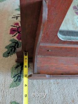 Antique Wall Medicine Bathroom Apothecary Cabinet Wood Orig Wavy Glass Mirror