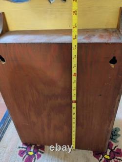 Antique Wall Medicine Bathroom Apothecary Cabinet Wood Orig Wavy Glass Mirror