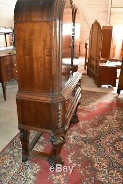 Antique Walnut Cabinet, China Hutch or Bedroom Dresser Armoire