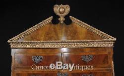 Antique Walnut Chest on Chest Cabinet English Furniture 1840 Tall Boy