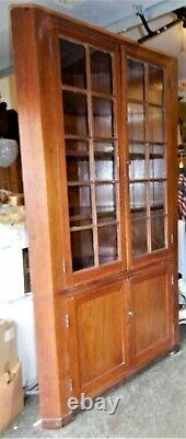 Antique Walnut Corner Cabinet20 Panes Glassover 6.5' Tallca 1890