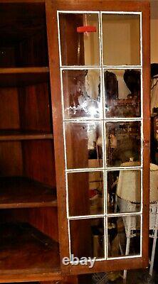 Antique Walnut Corner Cabinet20 Panes Glassover 6.5' Tallca 1890