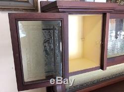 Antique Walnut Dental Cabinet 64 1/2 X 36 Marble Base Great For Coin / Jewelry