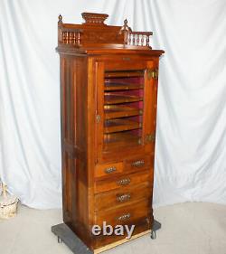 Antique Walnut Dental Storage Cabinet Harvard Company