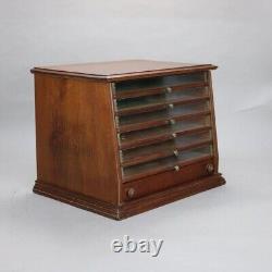 Antique Walnut Seven Drawer Spool Cabinet C1890