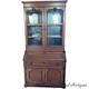 Antique Walnut Victorian Bookcase Cabinet Cupboard 2pc 7ft Cabinet 1860