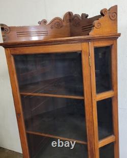 Antique Walnut Victorian Corner China Cabinet