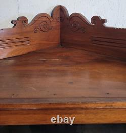 Antique Walnut Victorian Corner China Cabinet