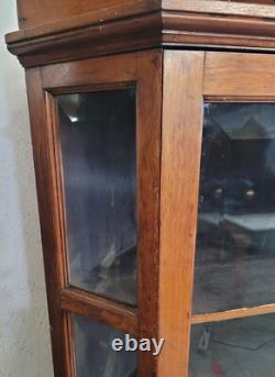 Antique Walnut Victorian Corner China Cabinet