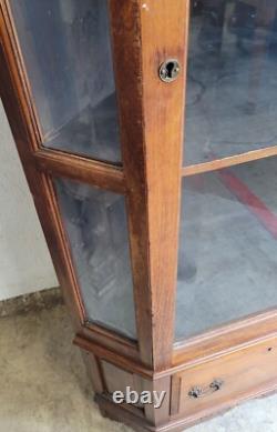 Antique Walnut Victorian Corner China Cabinet