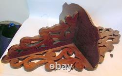Antique Walnut WALL SHELF Bracket FRET Carved Victorian