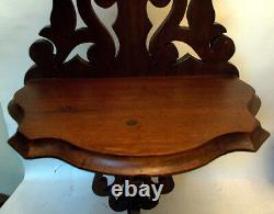 Antique Walnut WALL SHELF Bracket FRET Carved Victorian