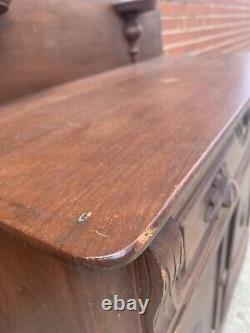 Antique Washstand Solid Wood Westlake Style Moldings Drawer Cupboard Storage