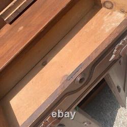 Antique Washstand Solid Wood Westlake Style Moldings Drawer Cupboard Storage