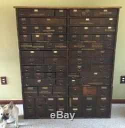 Antique Watch Makers 76 Drawer Cabinet 61 3/4H x 50 1/2W x 13 1/4D