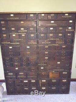 Antique Watch Makers 76 Drawer Cabinet 61 3/4H x 50 1/2W x 13 1/4D