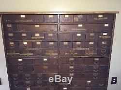 Antique Watch Makers 76 Drawer Cabinet 61 3/4H x 50 1/2W x 13 1/4D