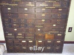 Antique Watch Makers 76 Drawer Cabinet 61 3/4H x 50 1/2W x 13 1/4D