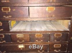 Antique Watch Makers 76 Drawer Cabinet 61 3/4H x 50 1/2W x 13 1/4D