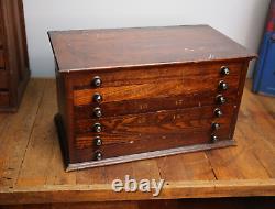 Antique Watchmaker Apothecary Cabinet Letterpress Typeset wood drawer organizer