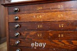 Antique Watchmaker Apothecary Cabinet Letterpress Typeset wood drawer organizer