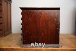 Antique Watchmaker Apothecary Cabinet Letterpress Typeset wood drawer organizer