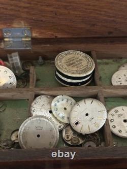 Antique Watchmaker's Parts Cabinet & Contents Roskopf Movement c. 1900 Rae