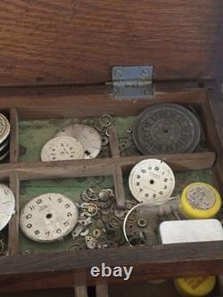 Antique Watchmaker's Parts Cabinet & Contents Roskopf Movement c. 1900 Rae