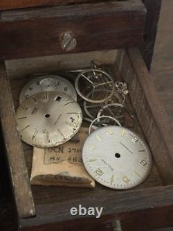 Antique Watchmaker's Parts Cabinet & Contents Roskopf Movement c. 1900 Rae