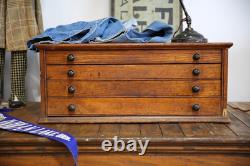 Antique Watchmakers Apothecary Cabinet wood drawer Tool Box Pocket Watch vintage