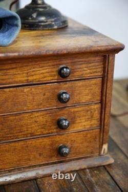 Antique Watchmakers Apothecary Cabinet wood drawer Tool Box Pocket Watch vintage