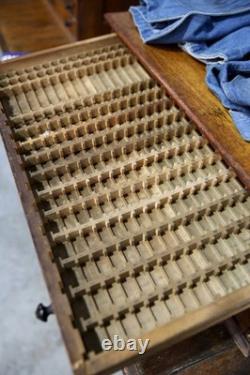 Antique Watchmakers Apothecary Cabinet wood drawer Tool Box Pocket Watch vintage