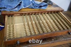 Antique Watchmakers Apothecary Cabinet wood drawer Tool Box Pocket Watch vintage
