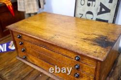 Antique Watchmakers Apothecary Cabinet wood drawer Tool Box Pocket Watch vintage