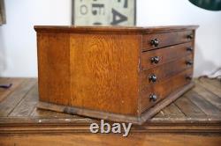 Antique Watchmakers Apothecary Cabinet wood drawer Tool Box Pocket Watch vintage