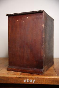 Antique Watchmakers Cabinet wood Apothecary Industrial Multi Drawer brass knobs